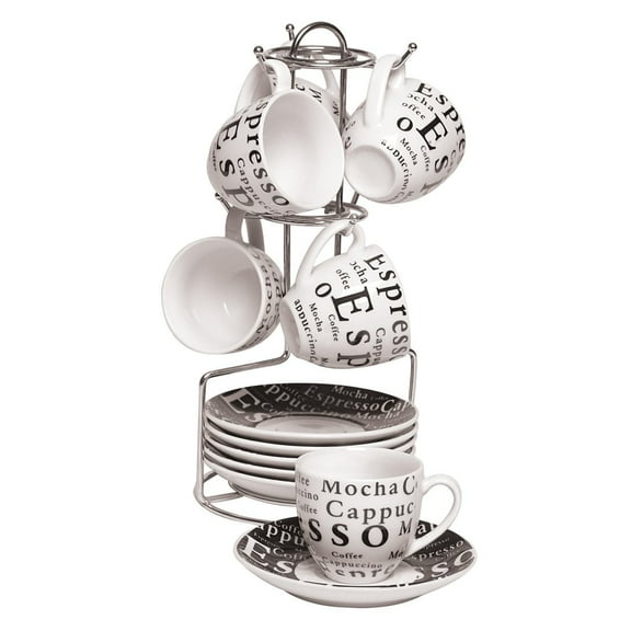 Gibson Expresso Expressions 13 Piece Stoneware Espresso Set 93583914M