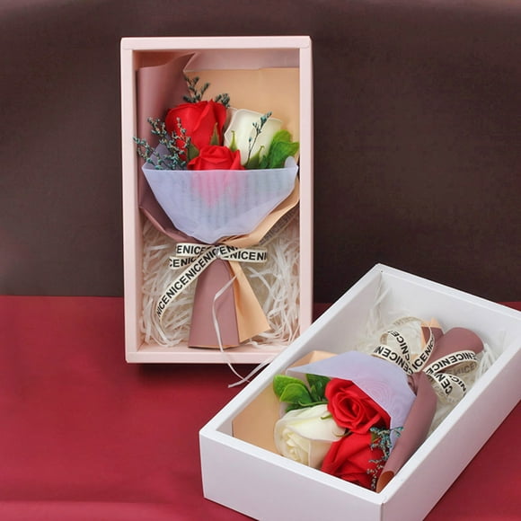 RKSTN valentines day decorations Valentine's Day Gift Flower Bouquet For Girlfriend Rose Soap Bouquet Gift Box Wedding Decoration Accompanying Gift