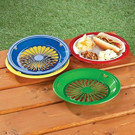 10" Reusable Plastic Paper Plate Holders - Set of 12