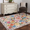 thumbnail image 3 of Kitchen Mats for Floor 3x5 Ft, Boho Pink Flowers Non Slip Area Rugs for Kitchen Bedroom Entryway, Colorful Floral Spring Vintage Botanical Washable Carpet Runner Rug Floor Mats for Bedroom, 3 of 8