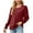 Wine, variant on Diufon Fall Tunics for Women Round Neck Puff Ruffle Long Sleeve Tops Casual Solid Color Blouses