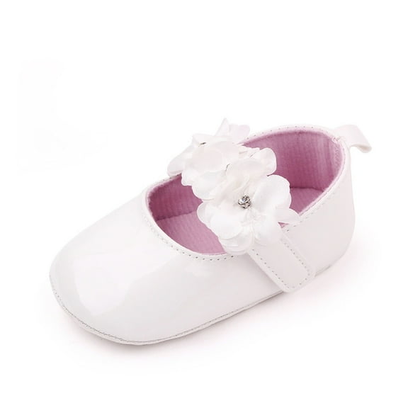 Girls Baby Summer Sneakers Cute Flower Design Walking Sandals Flat Bottom Princess Shoes Summer Beach Shoes White 0 Months-3 Months