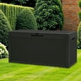 thumbnail image 2 of DEXTRUS 60 Gallon Outdoor Resin Deck Box with Side Handles, Weatherproof & Lockable Patio Furniture Storage, Black, 2 of 10
