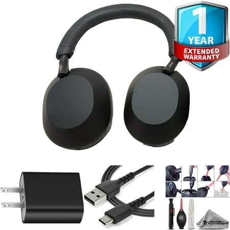 Sony WH-1000XM5 Wireless Noise-Canceling Over-Ear Headphones (Black) with 1 Year Warranty, Power Brick & More!
