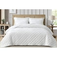 thumbnail image 2 of Chezmoi Collection Annabelle 2-Piece White Twin Size Quilt Set - Diamond Ruffle Stone-Washed Microfiber Soft Lightweight Quilted Bedspread Set for All Seasons, 2 of 9