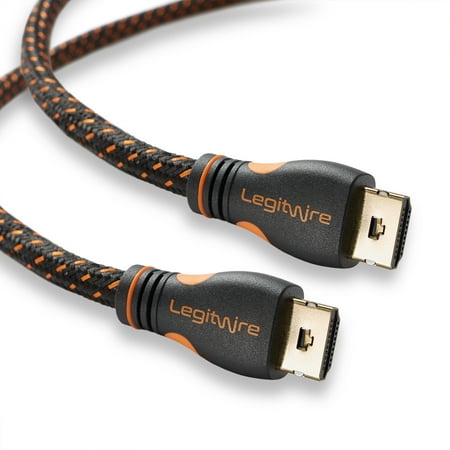 LegitWire 4K High Speed HDMI Cable - 18Gbps HDMI 2.0 (4K @ 60hz HDR UHD 4:4:4 Chroma) - Ethernet - Locking Head - Deep Color Ultra HD with ARC, 3D, HDCP 2.2, 28AWG, Gold Plated