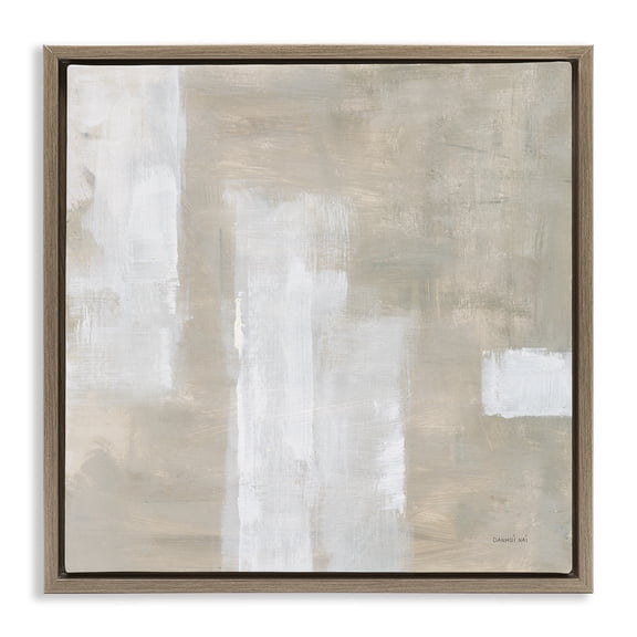 Stupell Industries Contemporary Subtle Beige Abstract Brown Floating Frame Canvas Art, 18 x 18, by Danhui Nai