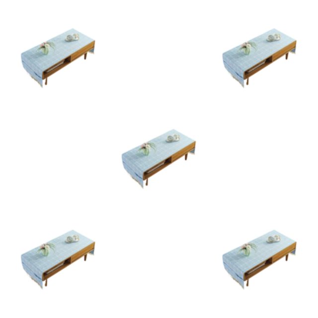 Shengyu 1/2/3/5 Cotton Linen Tablecloth Rectangular TV Cabinet Coffee Desktop Fringe Waterproof Table Cloth for Dining Hall Garden 50*145cm,Embroider/Light blue 5PCS
