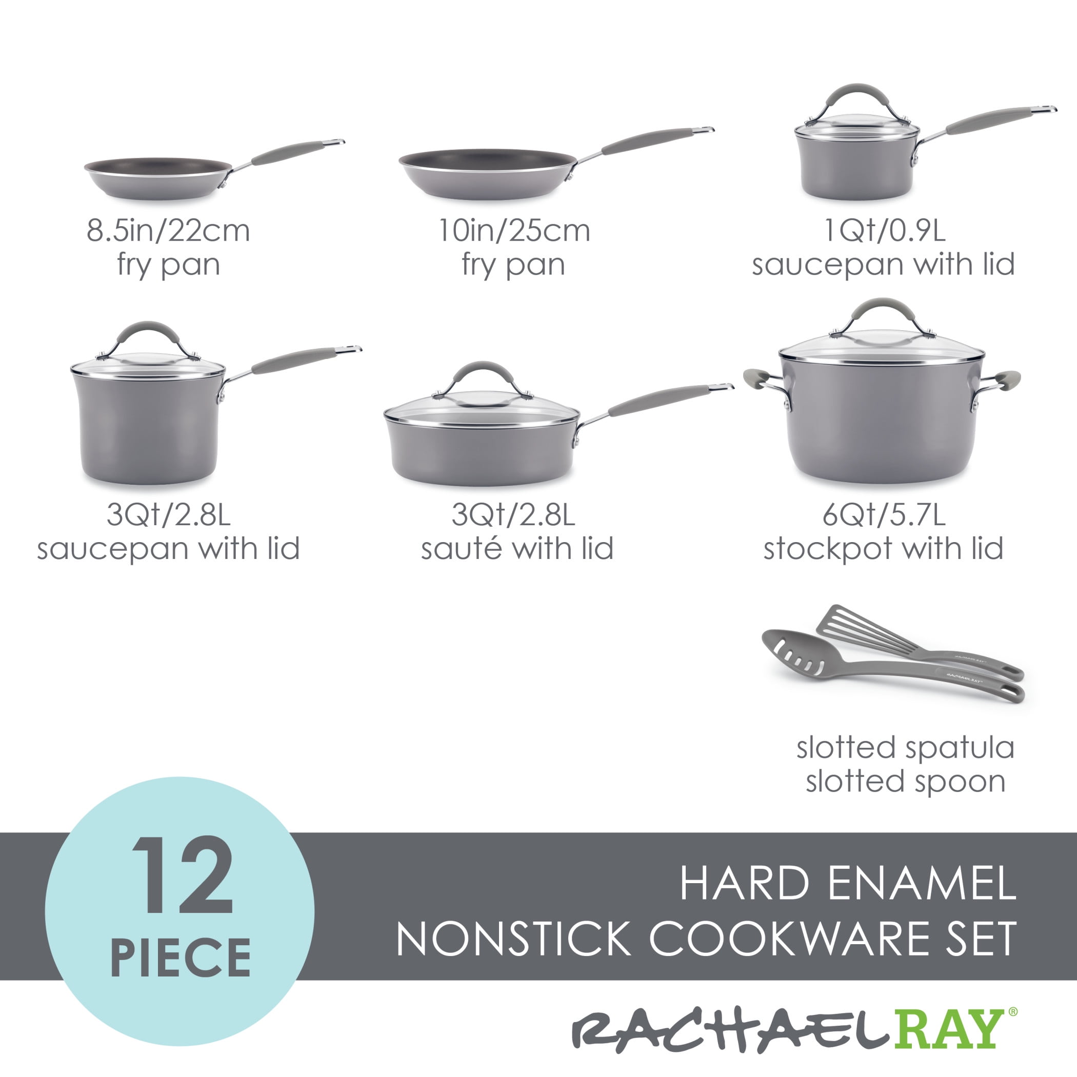 Hard Porcelain Enamel Nonstick Cookware Pots and Pans Set, 12-Piece,  Cooking Pots Set,Cutlery (Color : 5)
