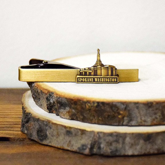 Spokane Washington Temple Antique Gold Temple Tieclip by Ringmasters