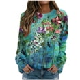 thumbnail image 1 of Camiseta de manga larga con cuello redondo y estampado de flores informal a la moda para mujer Fridja  bvmnju2131, 1 of 6