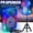 Blue, variant on Rechargeable 8in Portable PA Speaker System Karaoke Speaker With1 Wired Microphone, Wireless Party Sound System, Flashing Party Lights, MP3/USB/FM Radio