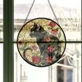 thumbnail image 3 of Roses Black Cat Gothic Stained Glass Sun Catcher, Wall Hanging Colored Decor Room Indoor Window Decor, Halloween, Christmas Hanging Ornament Mother Day, Stained Glass Ornament, 3 of 6