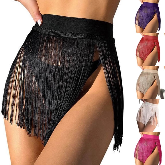 Agkizg Fringe Mini Skirt Bikini Cover Up,Beach Vacation Swim Skirt for Swimsuit,Stylish Cover-Up Bottoms for Pool Party Beachwear (Women's)