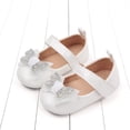 thumbnail image 2 of WEIYLL Girls Athletic Shoes Summer Flat Bottom Lightweight Rhinestone Ribbon Bow Princess White Baby Casual Footwear 0-6 Months, 2 of 8