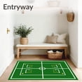 thumbnail image 3 of ODIKA 6'x9' Machine Washable Non-Slip Area Rug, Stadium Turf Graphic with Sideline Detailing and Competition Markers High Traffic Rug, Green, 668663, 3 of 7