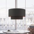 thumbnail image 2 of Livex Lighting Sentosa 20" 3-Light Modern Metal & Fabric Pendant in Black, 2 of 9