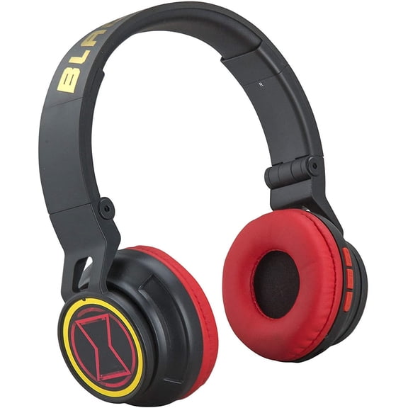 Black Widow Wireless Bluetooth Portable Kids Headphones with Microphone, Volume Reduced to Protect Hearing Rechargeable Battery, Adjustable Kids Headband for School Home or Travel