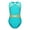 Blue Green, variant on Kids Girls Glittery Rhinestone Gymnastics Leotard Keyhole Back Mesh Sleeveless Dance Bodysuit Black 8