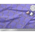 thumbnail image 3 of Soimoi Purple Rayon Fabric Floral Alphabet Text Print Fabric by the Yard 42 Inch Wide, 3 of 3