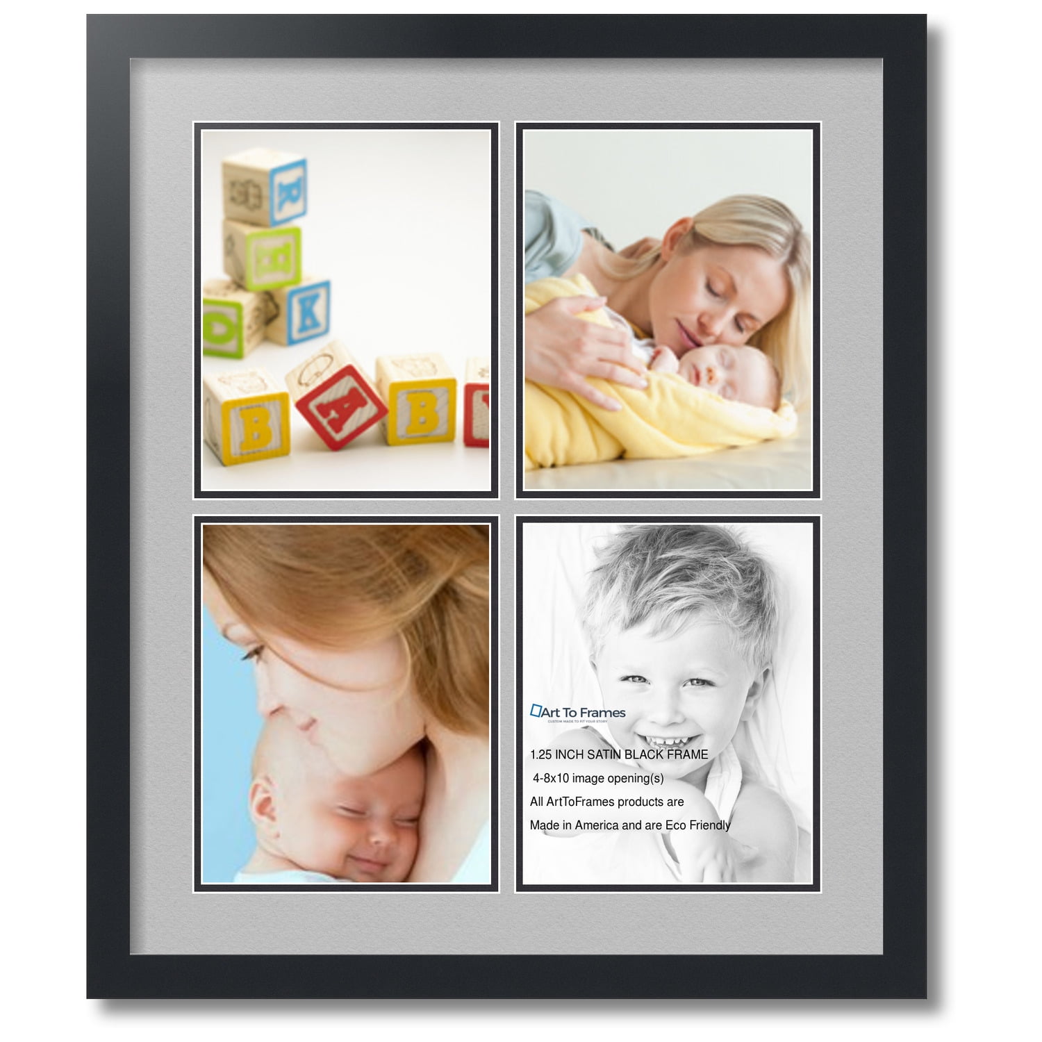 ArtToFrames Collage Photo Picture Frame with 4 8x10 Openings, Framed