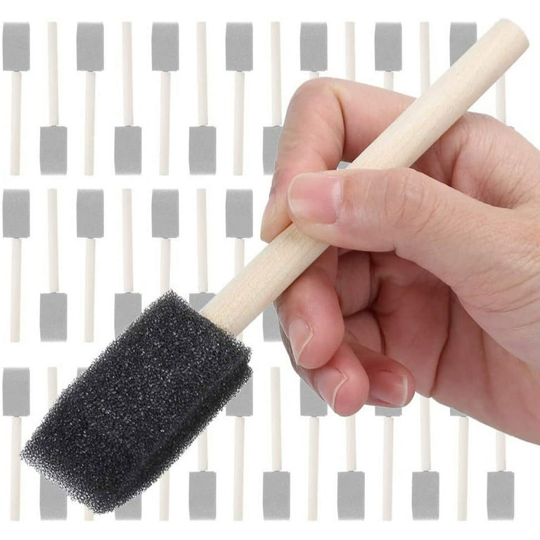 Foam Brush, Easy to Hold Black Foam Brush for Paint Pigments and Other  Media 