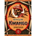 thumbnail image 2 of Retrolabel 12x14 Black Ornate Wood Framed with Double Matting Museum Art Print Titled - Rhum Kwango, 2 of 4