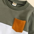 thumbnail image 4 of zuwimk Toddler Baby Boy Fall Winter Clothes Color Block Long Sleeve Sweatshirt Pullover Tops + Joggers Pants Outfit Set(6-12 Months,AG), 4 of 6