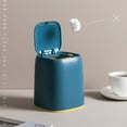 thumbnail image 4 of Poubelle De Bureau - Poubelle De Bureau Presse Type Mini Poubelle Avec Couvercle Pour Coiffeuse De Bureau(Bleu profond), 4 of 11