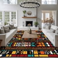 thumbnail image 3 of 6'x9' Area Rugs, Colorful Boho Indoor Outdoor Area Rug for Living Room Bedroom, Farmhouse Abstract Geometric Ethnic Art Washable Bathroom Rugs Kitchen Floor Carpet Mats Home Decor Aesthetic, 3 of 8