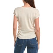 Max Studio womens Ruched Cap Sleeve Linen-Blend Sweater, s