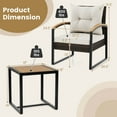 thumbnail image 3 of Costway 3 PCS Patio Conversation Set with Coffee Table Solid Acacia Wood Armrests Tabletop White, 3 of 10