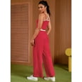 thumbnail image 4 of DARING DIVA Women's Yoga Set Camisole and Wide Leg Pants XL Red, 4 of 7