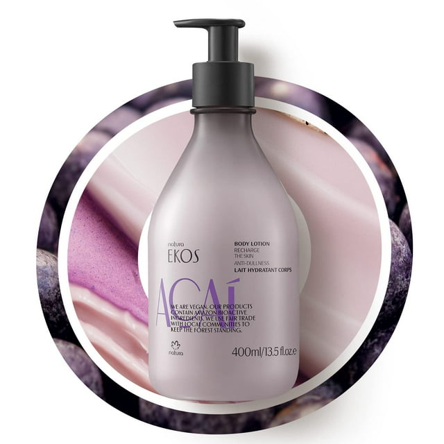 Loción corporal natura Ekos Açaí revitalizante 400 ml 24h para piel suave