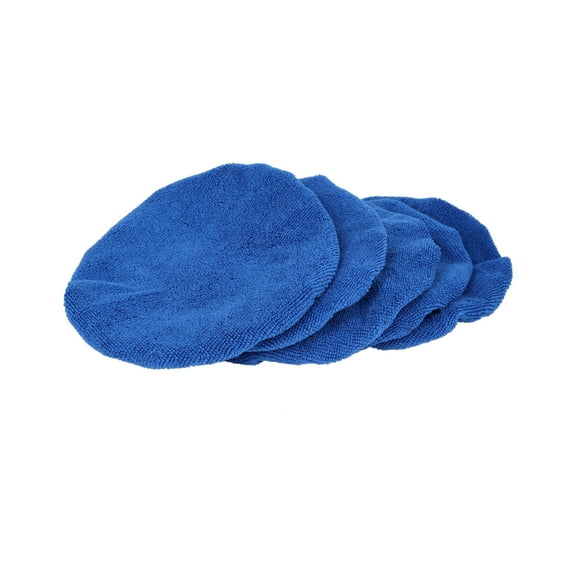 Unique Bargains 5Pcs 9"-10" Dark Blue Mircrofiber Car Wax Polishing Pad Covers