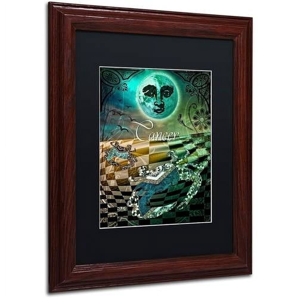Trademark Fine Art "Art Nouveau Zodiac Cancer" Canvas Art by Color Bakery Black Matte, Wood Frame