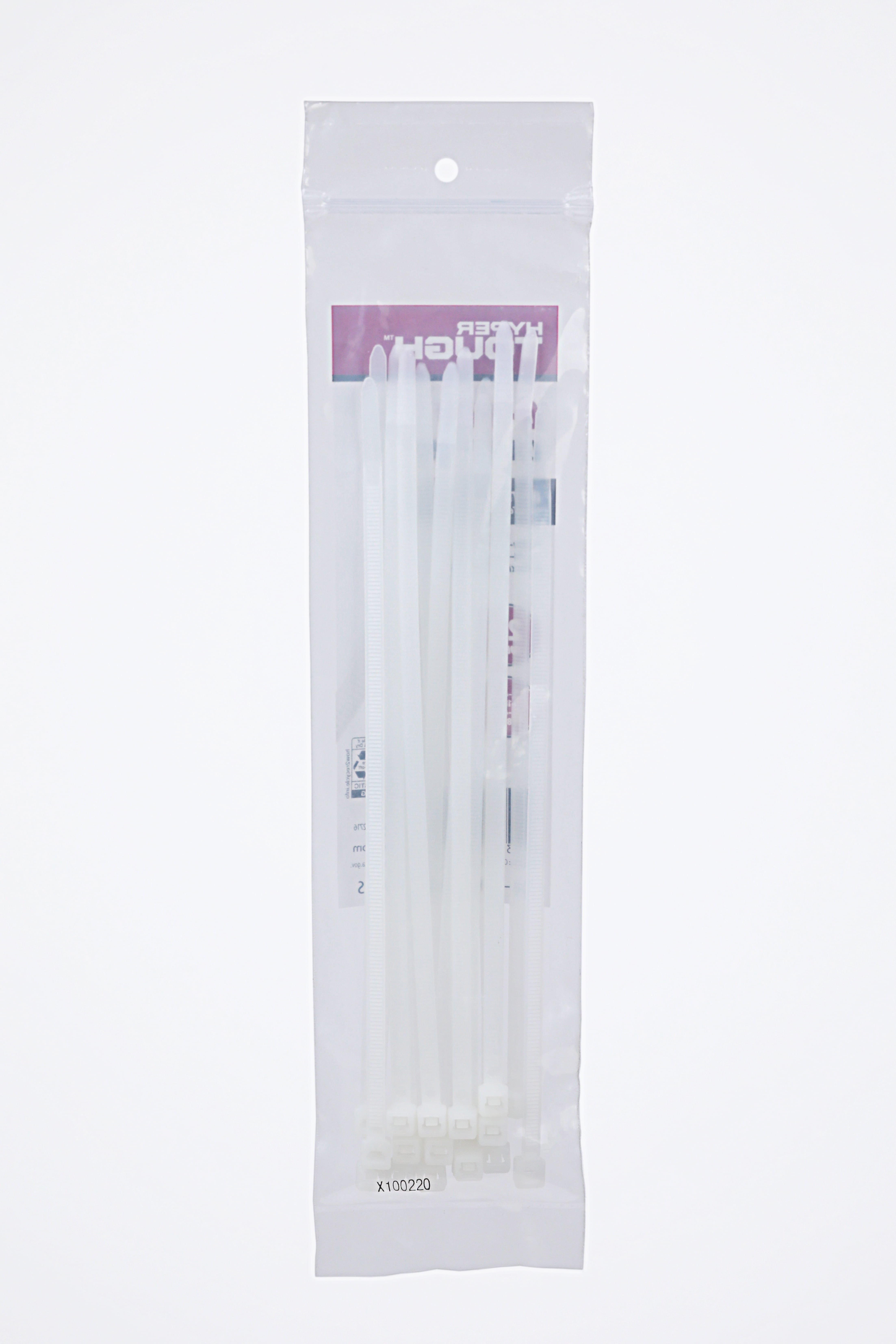 Hyper Tough 8inch Cable Tie Natural 20Pcs