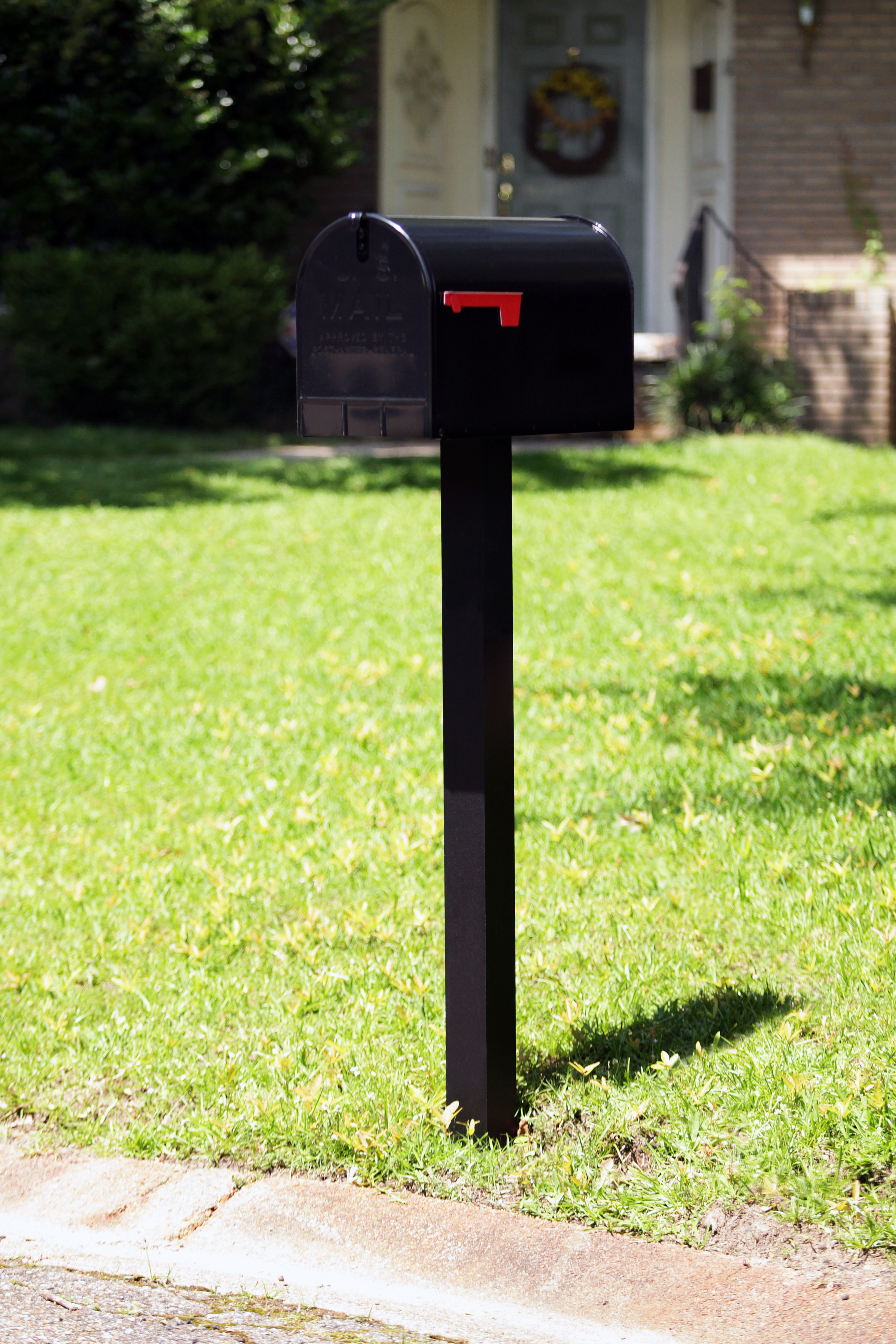 ARCHITECTURAL MAILBOXES STANLEY GALVANIZED STEEL, EXTRA LARGE, POST-MOUNT MAILBOX IN BLACK