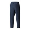 thumbnail image 3 of DPTALR George Men's Casual Solid Color Elastic Waist Jogger Pants with Pockets,Dark Blue Big and Tall Men XXL, 3 of 5