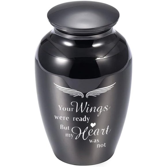 GHSDFBB Ashes Keepsake Necklace Ashes Urn Pendant Photo Frame Cremation Urns,Ashes Holder Keepsake,Angel Wings Memorial Mini Urn Funeral Urn Pendant-Your Wings were Ready Ashes Jewelry