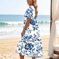 thumbnail image 7 of TaTaai Women's Floral Print Short Sleeve Knee-Length Dress with Round Neck, Breathable Fabric, and Casual Summer Style Gift, 7 of 7