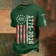 thumbnail image 6 of 250Th Anniversary Usa Patriotic Knit Short Sleeve T Shirt Graphic Independence Day Celebration Mens Graphic Tees Dark Green XL, 6 of 7