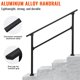 thumbnail image 1 of QinaQin Pasamanos de aleación de aluminio para escalones exteriores, barandal metálico para porch o deck de 2 a 3 escalones, incluye kit de montaje para concreto, 1 of 6