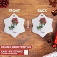 thumbnail image 3 of 3drose, Deep Red Poppy Flower Botanical Print, 3 inch Snowflake Porcelain Ornament, 3 of 7