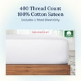 thumbnail image 3 of King Size Fitted Sheet Cotton Thread Count Sateen Deep Pockets Durable Fitted Sheet Only (King ), 3 of 8