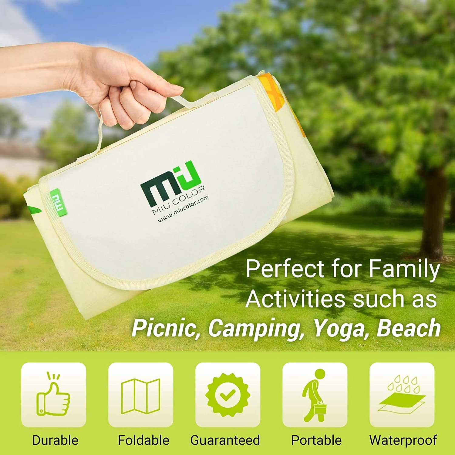 Miu color large waterproof outdoor blanket by miucolor sandproof picnic blanket for camping hiking grass travelling hotsell