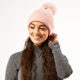 thumbnail image 3 of Gorro de Punto con Pompon de Peluche Hadley Wren Rosa Talla Única, 3 of 4