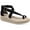 Black, variant on Womens Black Asymmetrical Buckle Accent Moira Round Toe Wedge Zip-Up Espadrille Shoes 7 M