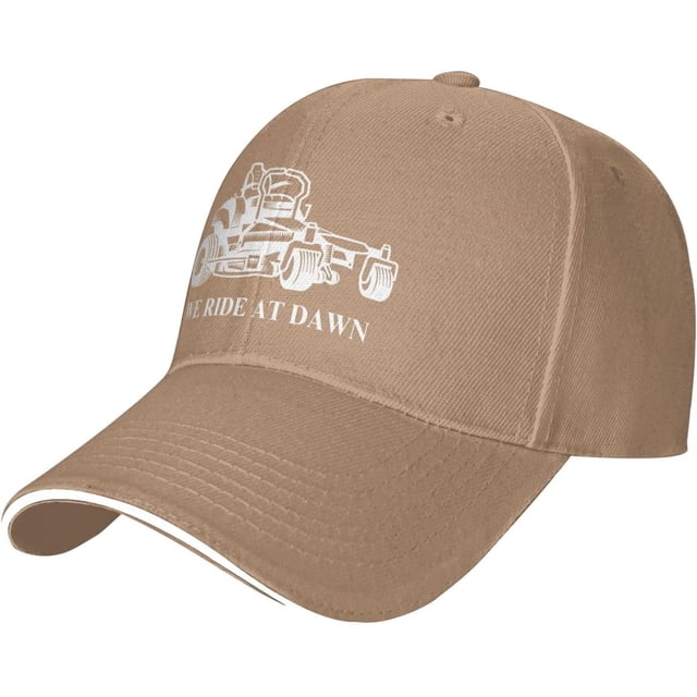 We Ride at Dawn Lawn Mower Hat Classic Low Profile Baseball Cap Adjustable Golf Dad Hats