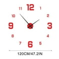 thumbnail image 3 of Matoen Modern Frameless DIY Wall Clock Large 3D Wall Watch Mirror Numbers for Home Office Decorations, 3 of 7